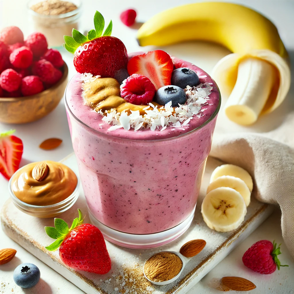 smoothie protéiné fruits rouges