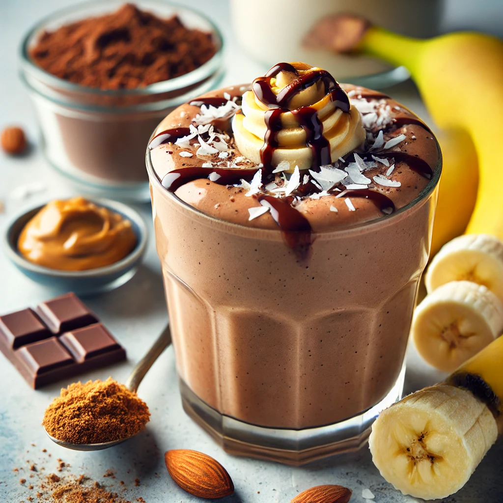 smoothie protéiné chocolat beurre de cacahuète